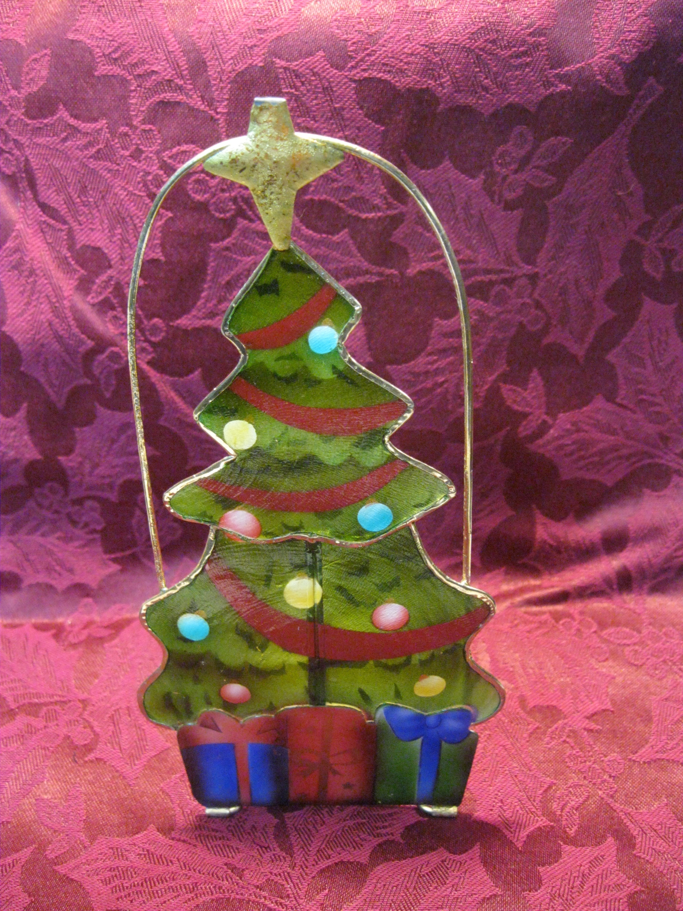 31475-Tr Christmas Capiz Tealight Holder - Tree