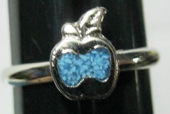 950-700-AP65 Turquoise Mini Rings - Apple Size 6 1/2