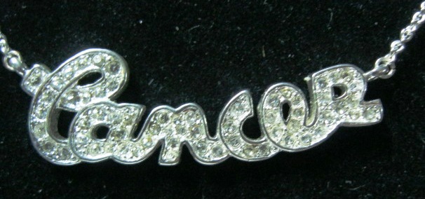 ZeZod-CA Silver Tone Crystal Zodiac Necklace - Cancer