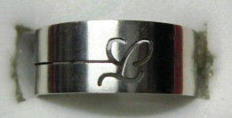 93799-SL7 Engraved Stainless Steel Ring - Script L Size 7