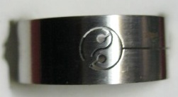 93799-Y7 Engraved Stainless Steel Ring - Yin & Yang Size 7