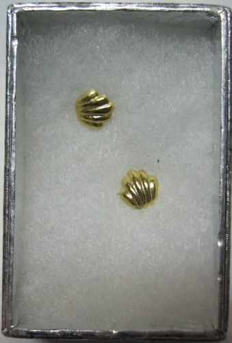 JWLBXS-SS-12 Boxed Jewelry - 12 - Gold Tone Shell Earrings