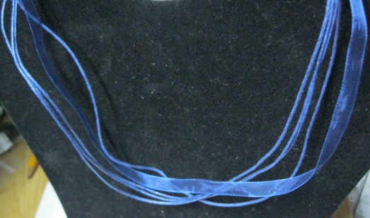 Z-96490-JB Ribbon Necklace - Jean Blue